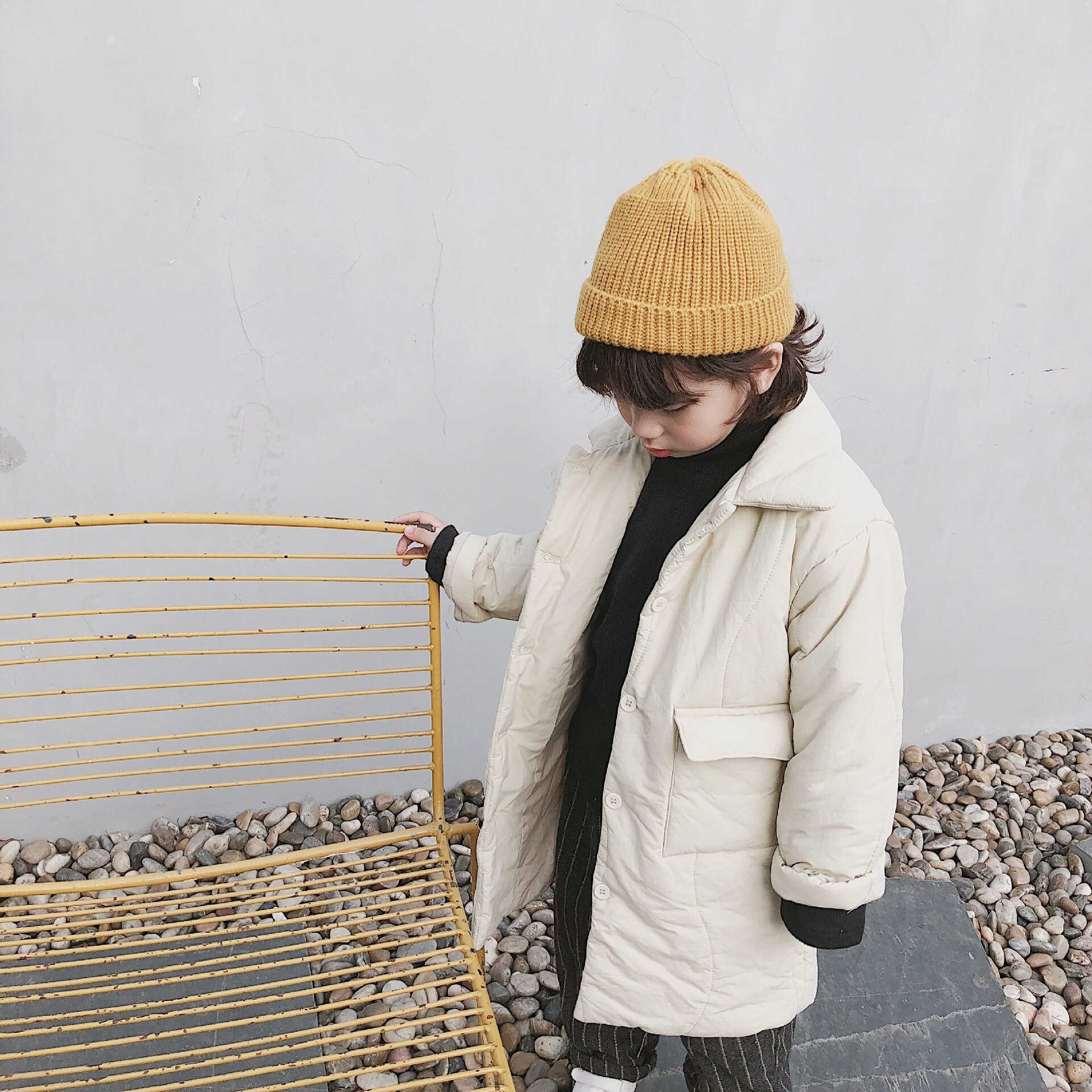 Veste d'hiver pour enfants garçons et filles | Vêtements d'hiver chauds et confortables en coton, à col pur et Long, pour bébés filles: 18M