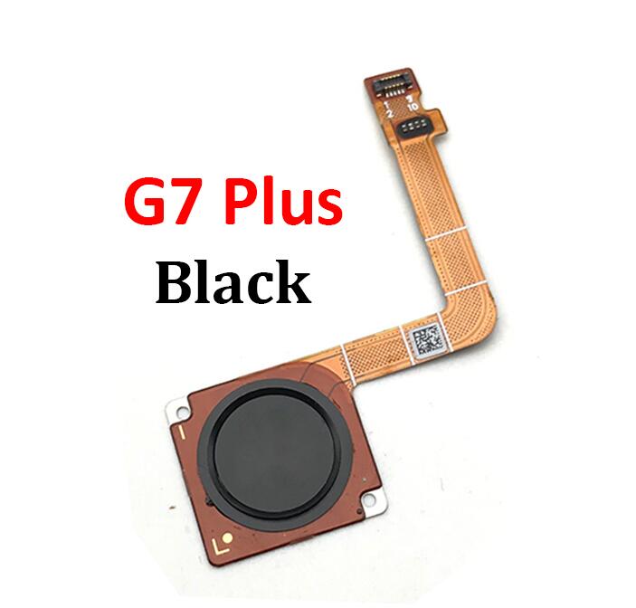 Sensor de huella dactilar Inicio tecla de retorno botón de menú, Cable flexible para Motorola Moto G7 Plus / G7 G8 Power / One Vision Home: G7 Plus Black