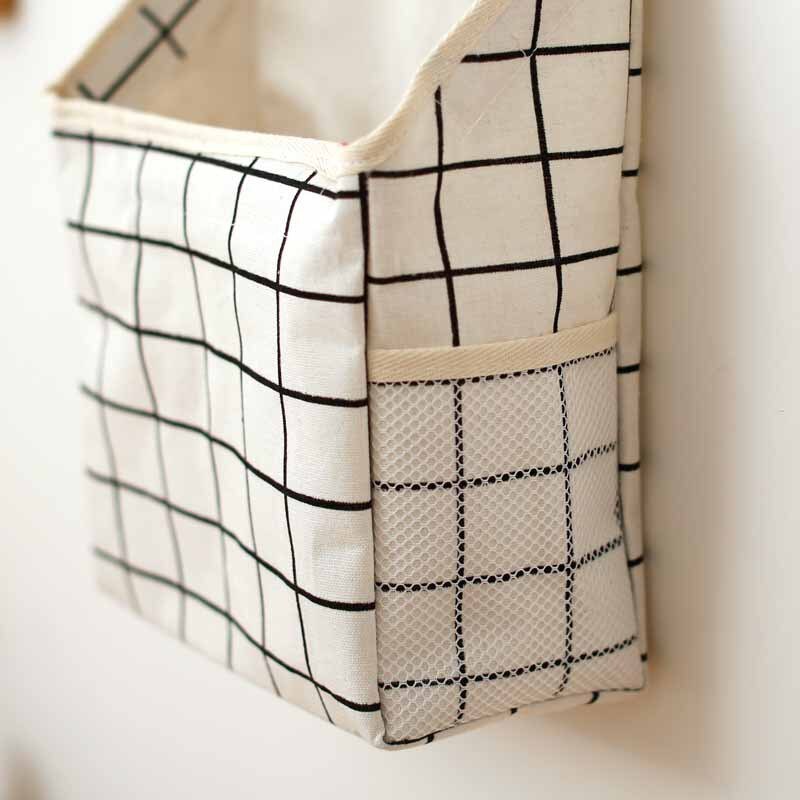 Coton livre débris stockage tenture murale sac de rangement chambre dortoir sac de rangement décor à la maison