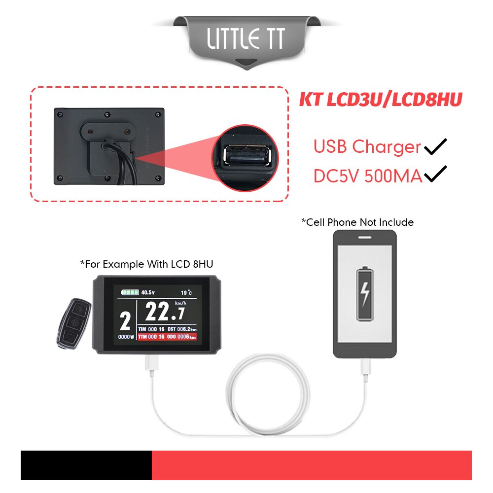 KT – écran LCD3 LCD8H LED880 Kuteng pour vélo électrique, 24V/36V/48V/72V, accessoires pour Kit