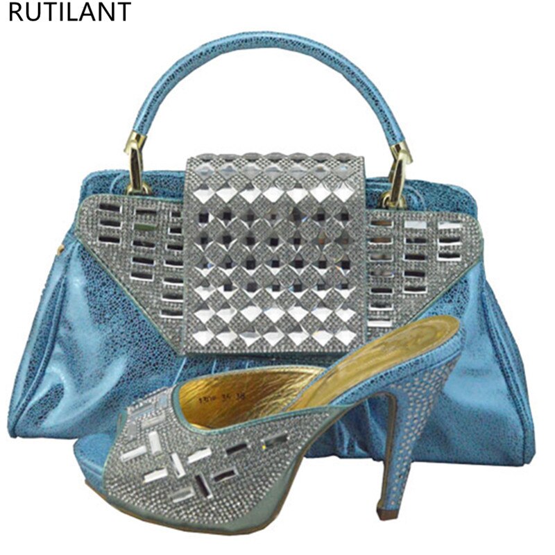 Schoenen En Bijpassende Tassen Italiaanse Schoenen Met Bijpassende Tassen Voor Vrouwen Afrikaanse Bruiloft Schoenen En Tas Set