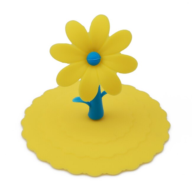 Komen Leuke Anti-stof Siliconen Cup Cover Silicone Luchtdicht Cup Cap 5 Kleuren Koffie Zuig Seal Deksel: yellow