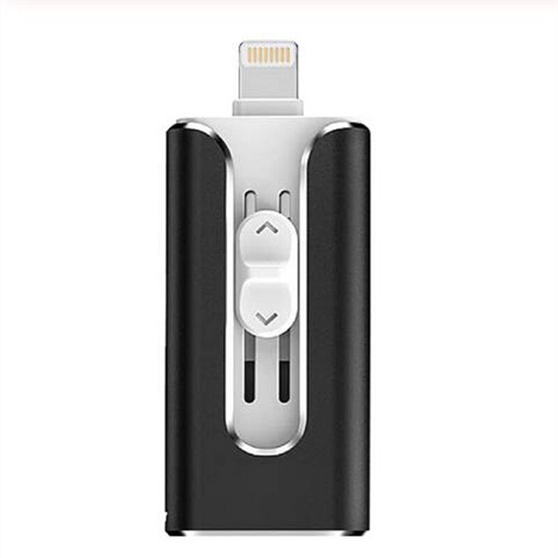 256gb USB Flash Drive Micro USB OTG Pendrive 64GB Voor iPhone iPad iPod Xiaomi Redmi Huawei Telefoon Geheugen stick Card USB Flash 3.0: 32GB / Zwart