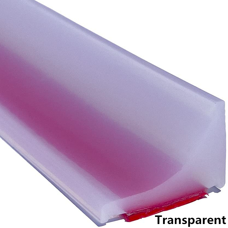 Rubber Silicone Shower Barrier Water Stopper Bathroom Waterproof Strip Water Retaining Strip Bendable Door Bottom Sealing Strip: Clear / 84mm