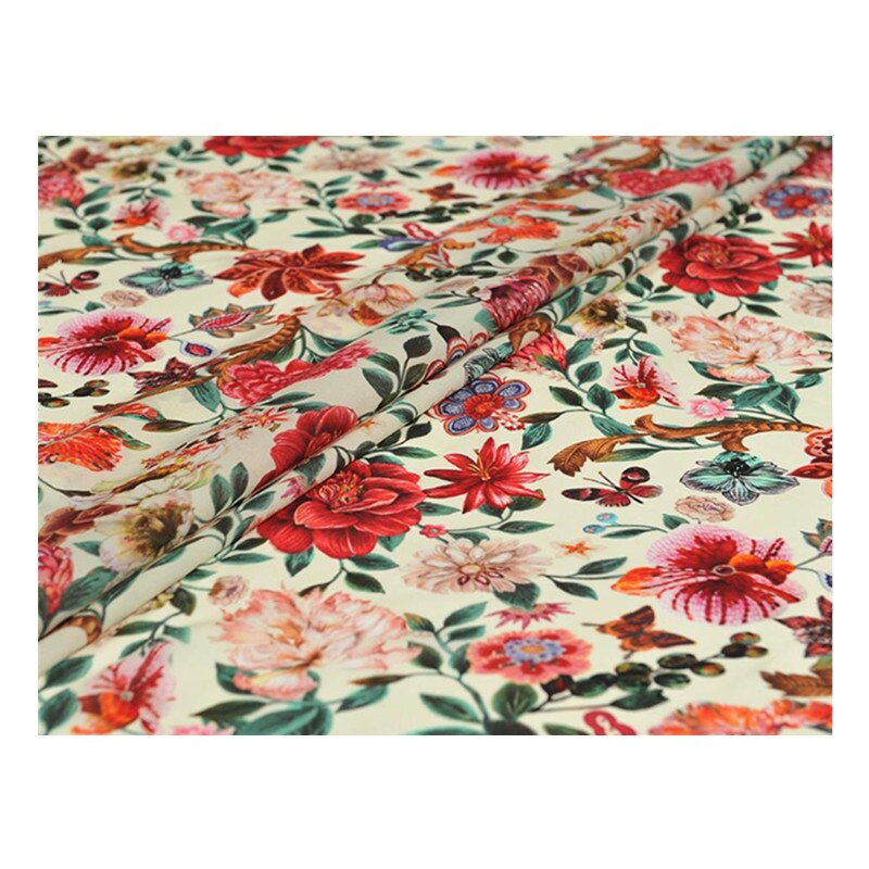 Tela de seda Natural doble joe por metro, 16mm, 135 cm de ancho, ropa estampada antiarrugas, tela de vestido, express