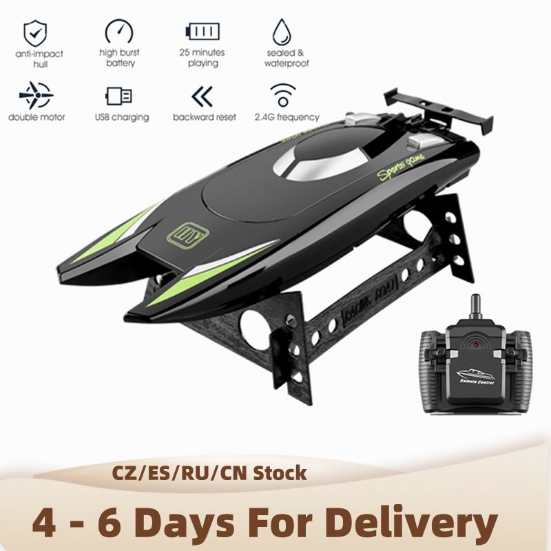 2.4G Radio Remote Control SpeedBoat Rowing 7.4V Capacity Battery Dual Motor Rc Boat 30km Per Hour Toys For Kids