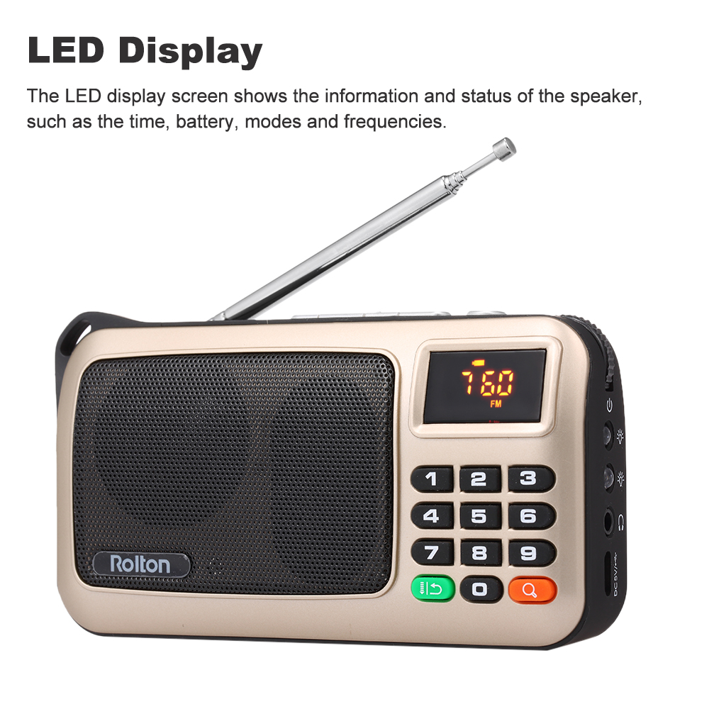 Rolton radio FM Digital Radio Portable USB Wired Computer Speaker HiFi Stereo Receiver radio Support TF Music Play