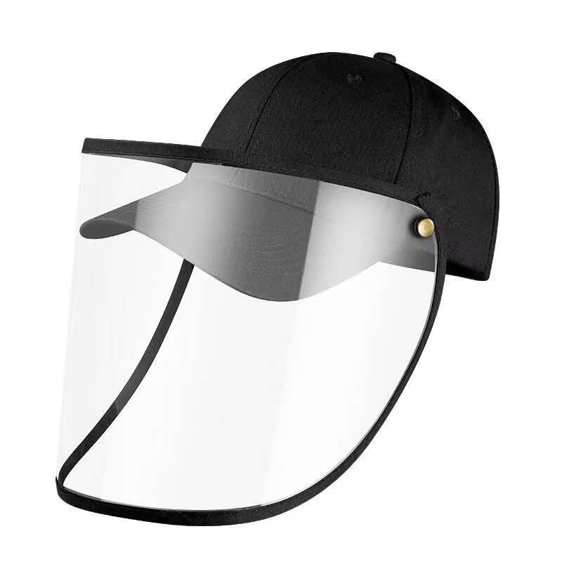 Unisex Casual Anti-Saliva Anti gotita Anti salpicaduras a prueba de polvo claro Seguridad al aire libre cubierta protectora gorras de béisbol sombreros: Black