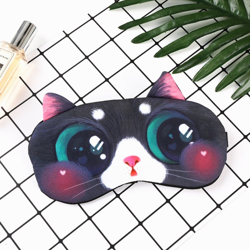 Masque oculaire pour hommes et femmes, bandeau pour les yeux, ombre en sommeil naturel, Patch pour les yeux, mignon chat et chien, bandeau doux, voyage