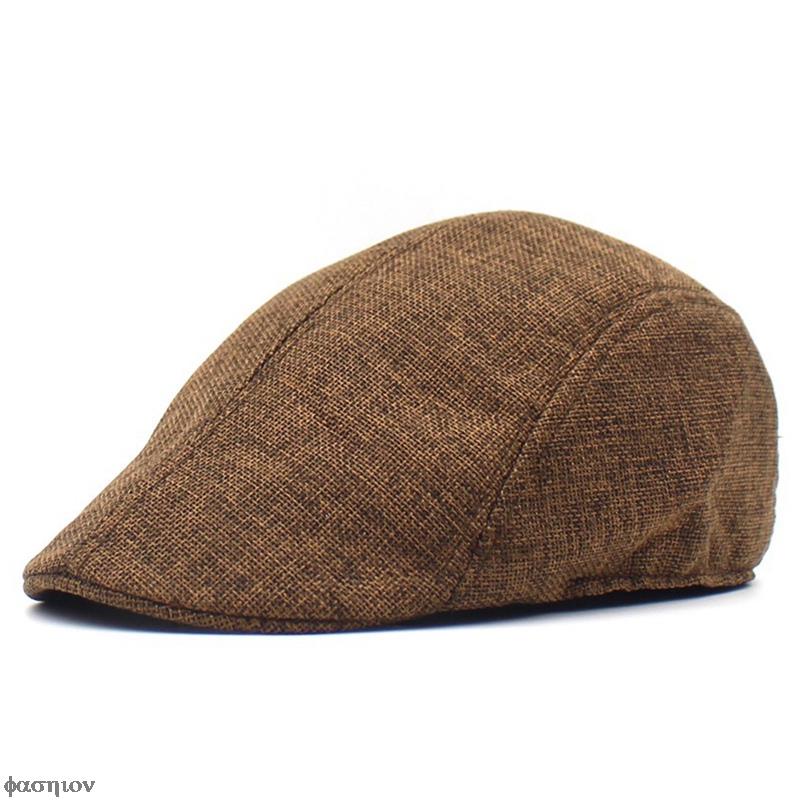 Western Style Classic Irish Flat Ivy Cap Tweed Newsboy Cap For Men Dark Grey Khaki Retro Cap For Men And Women: HT6572CE