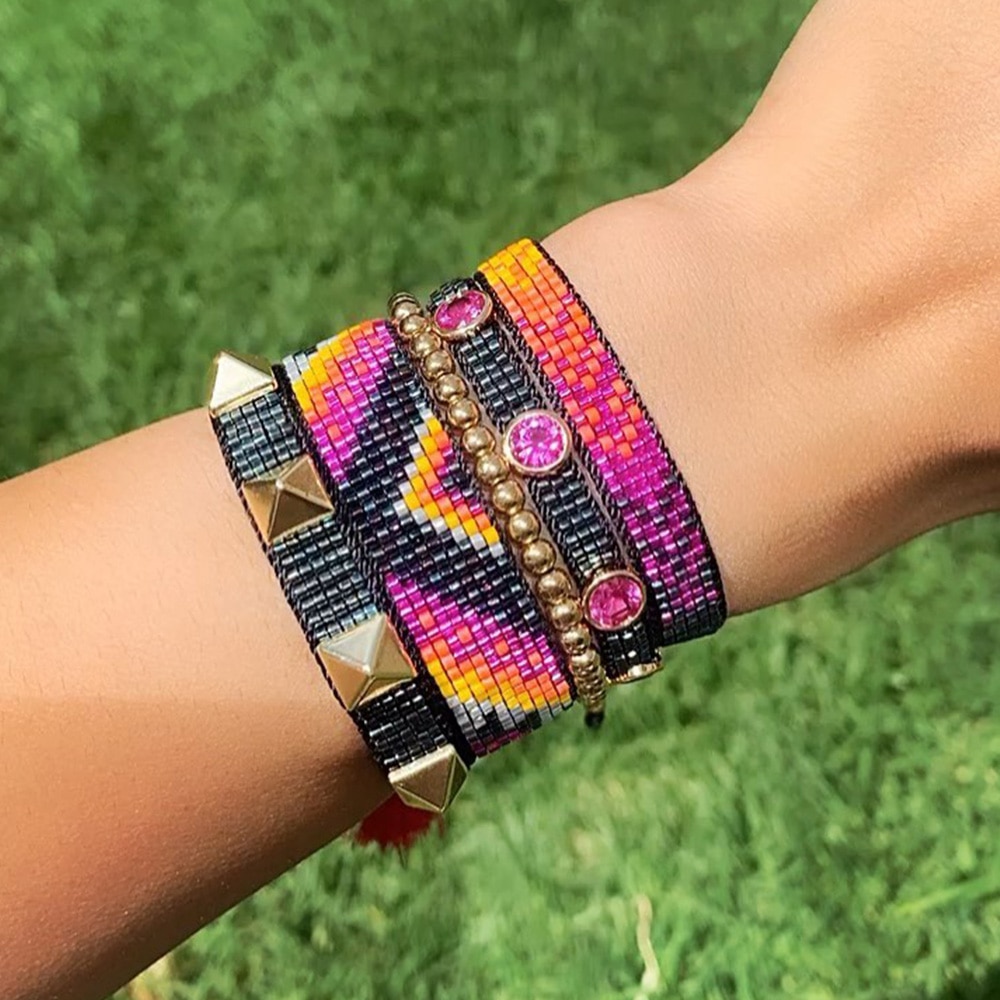 ZHONGVI moda Miyuki bransoletka biżuteria dla kobiet prezent luksusowe kryształ górski Pulseras meksykańskie koraliki bransoletki biżuteria hurtowych