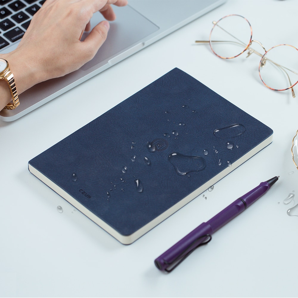 CZUR Smart Journal Notebook with OCR PU Leather Waterproof Cover Recycled Acid Free Paper Notepad for Office School Drawing
