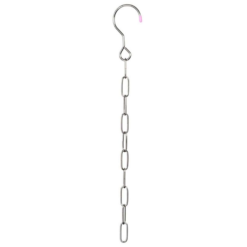 Stainless Steel Clothes Market Shop Display Hanging Chain Hooks With Ring Hanger