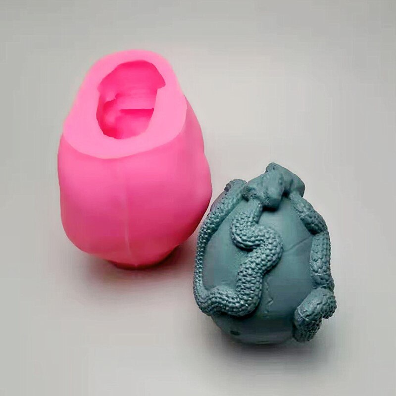 Large Double Snake Skull Silicone Mold DIY Making Plaster Resin Model Halloween Decoration Tool Fudge Ice Chocolate Cake Tool