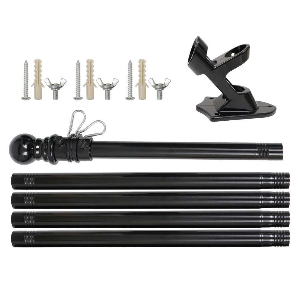 1 Set Flag Pole with Bracket Outdoor Spinning Flagpole Kit