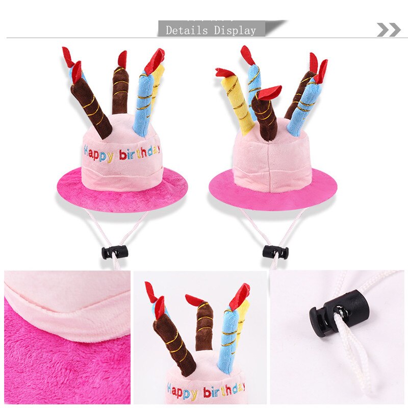 Chien chapeau pour animaux de compagnie chien chat chapeau avec anniversaire gâteau casquette bougie fête d'anniversaire Costume coiffure bébé accessoires marchandises