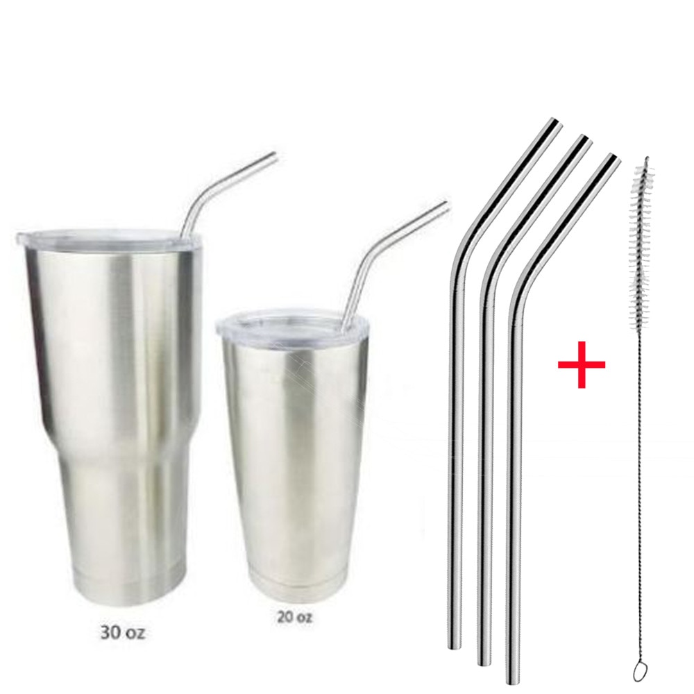 4 Pcs Rvs Metalen Rietje Herbruikbare Rietjes + 1 Cleaner Brush Kit Keuken Accessoires Keuken Gereedschap Gadget