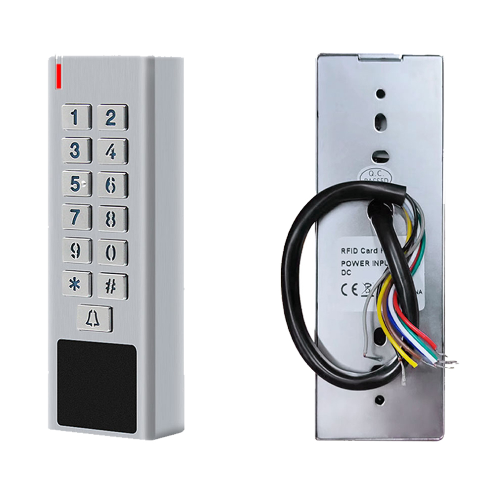 Dør Adgangskontrol Tastatur RFID Læser - 2000 Brugere - Wiegand Input/Output - Elektrisk Lås - Udendørs Dørklokke - IP67 - Zinklegering