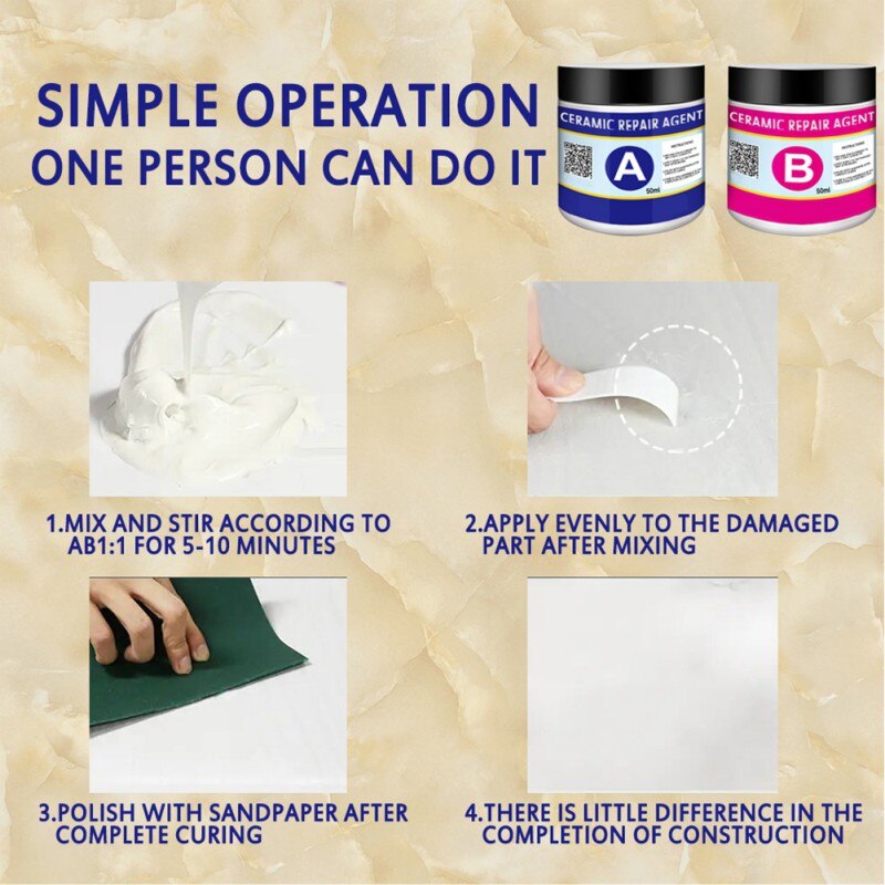 Ceramic Repair Agent Ceramic Paste Floor Tile Adhesive Strong Adhesive Marble Super Fix Repair Home Floor Tiles
