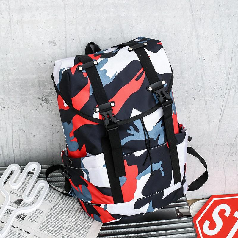Unisex waterdichte laptoprugzak antidiefstal reistas damesrugzak grote schooltassen voor tienermeisjes mochila: Camouflage rood