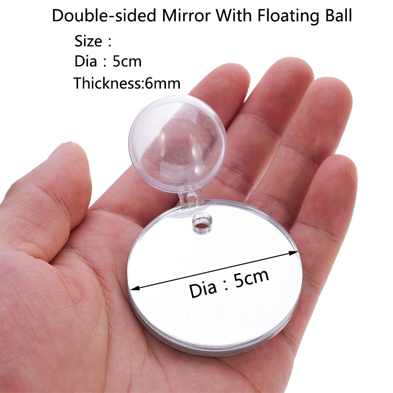 Akrylowe akwarium Betta lustro ryba czołg Pływające okrągłe lustro dla ryb Betta Flowerhorn Cichlid trening 4cm/5cm/6cm/7cm/8cm: SZARY