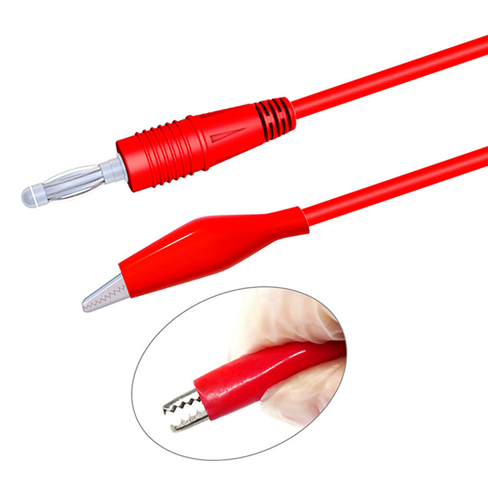 Multimeter Test Leads Cable Line Wire 4mm Banana Plug To Crocodile Clamp Soft Test Leads Double Stitch Alligator Test Leads Clip