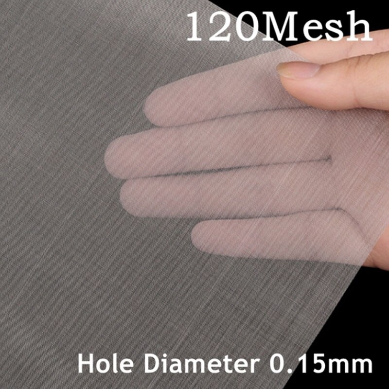 4-400 mesh 30 x 30cm ruostumaton teräsverkko suodatin verkko metalli etukorjaus kiinteä verkko suodatin kudottu lanka seula levy suodatin: 120 mesh