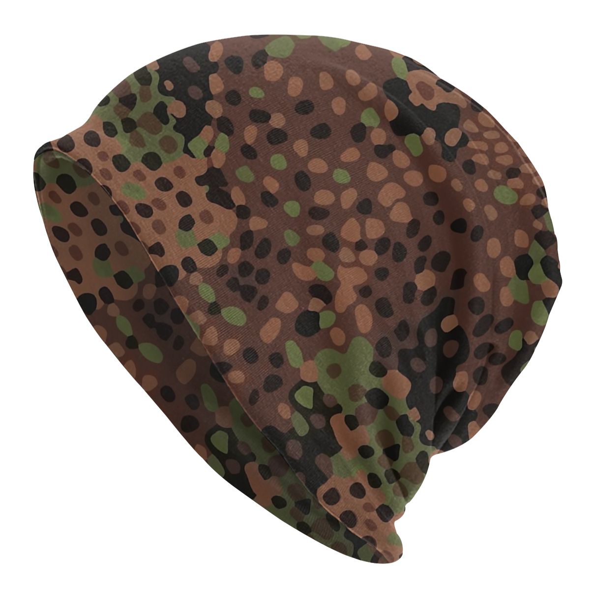 German Erbsenmuster Camo Skullies Beanies Animal Leopard Leather Hats Outdoor Caps Warm Multifunction Bonnet Knit Hat: Default Title