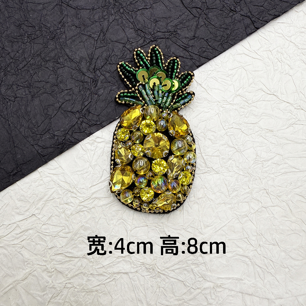 3D ręcznie robione ozdoby robić produktu koralikowy ananas, kubek, naszywka z drzewa kokosowego DIY akcesoria robić koralików naszywka robić szycia ﻿