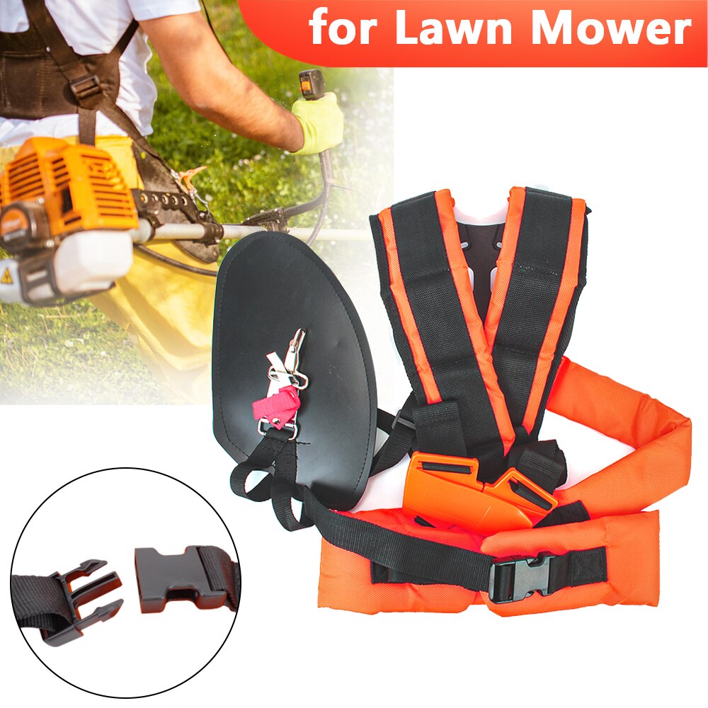 Double Shoulder Harness Strap W Shape Strimmer Padded Belt Comfortable Labor Saving for Brush Cutter Trimmer Garden Pruner