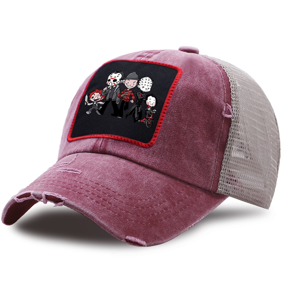 Maniac Parco Film Horror A Tema Parco Jason Pagliaccio Seghe Berretto Da Baseball Unisex Cotone Halloween Protezioni Della Maglia Uomo Donna Outdoor Lavato cappello: wine red6