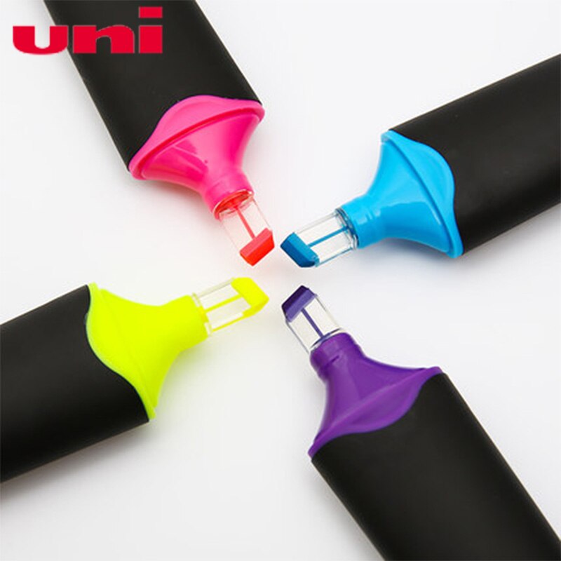 6 Stuks Uni Mitsubishi USP-200 Markeerstiften Marker Pen Premium Fluorescerende Pen Schuine Tip 6 Kleuren Beschikbaar