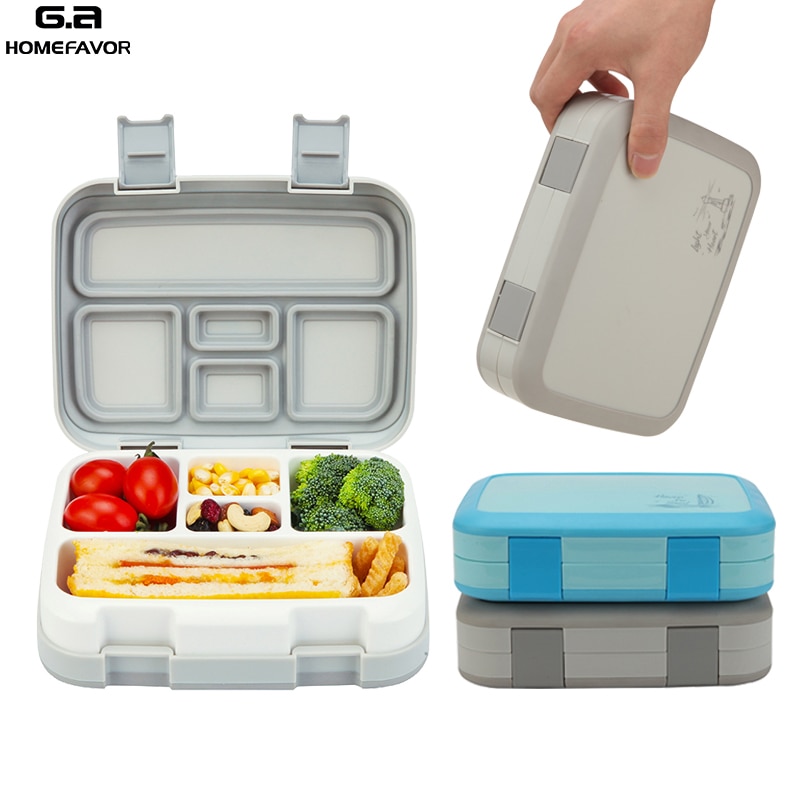 2 or 1 Pcs Lunch Box For Kids Food Containers Microwavable Bento Snack Box Cartoon School Waterproof Storage Box
