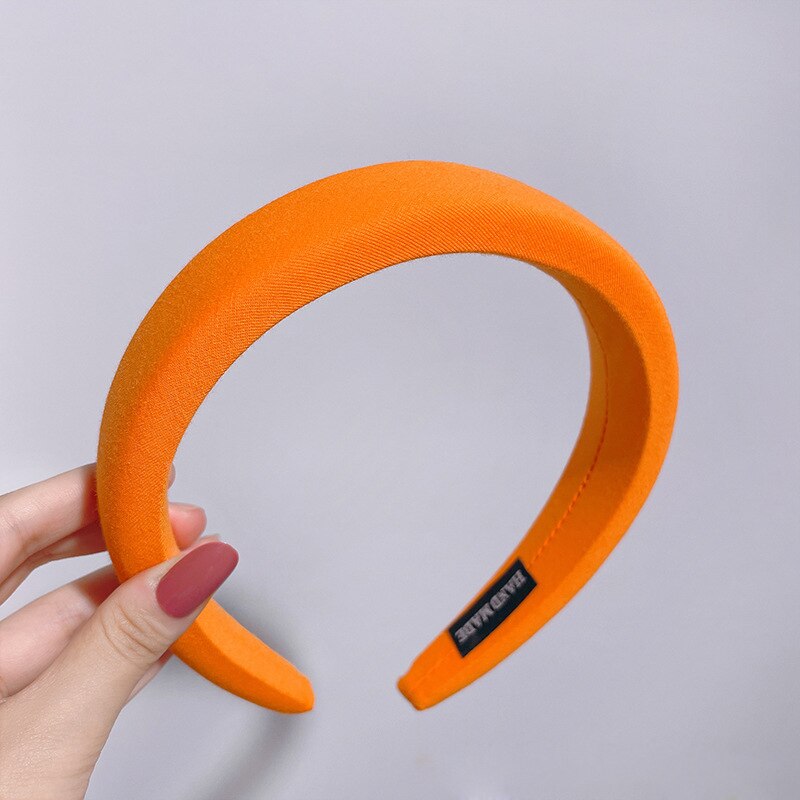 Serre-tête rembourré en velours épais pour femmes, accessoires de cheveux, à large lunette, antidérapant, en éponge, à la: 12