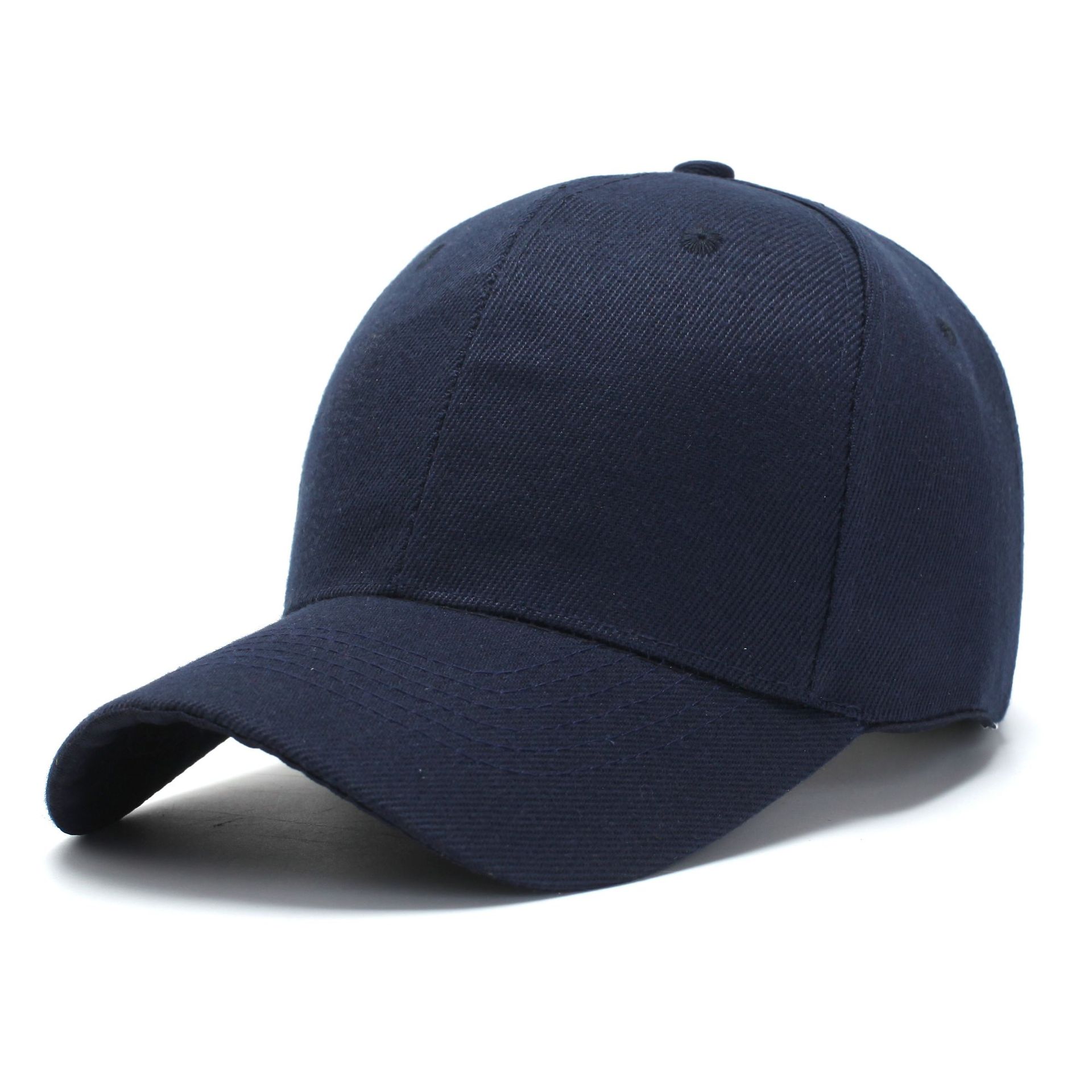Peaked Visors Baseball Cap for Men Women Cotton Applies To Summer Outdoor Trucker Golf Hip Hop Adjustable Black Sun Hat: navy blue