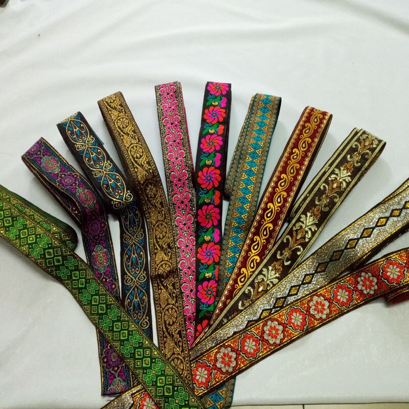 Ruban Jacquard tissé, 33mm de large, 7 yards, sangle pour chien, bricolage, plusieurs Styles