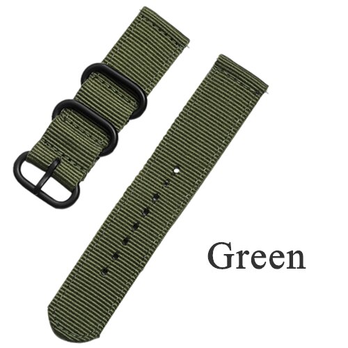 Nopeasti irrotettava kangas nylon kellonranneke huawei kellolle gt honor magic kelloranneke rannehihna metallinen rannekoru vyö ticwatch prolle: Armeijan vihreä