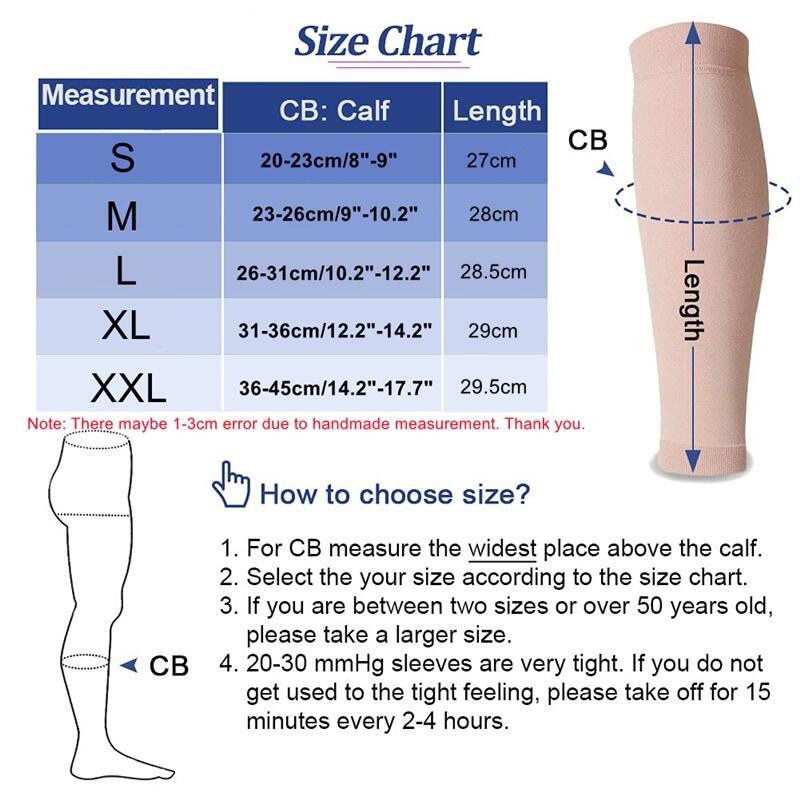 2 st 20-30 mmhg graderade vadkompressionsstrumpor vadstöd fotlösa kompressionsstrumpor för åderbråck, benhinneinflammation och ödem