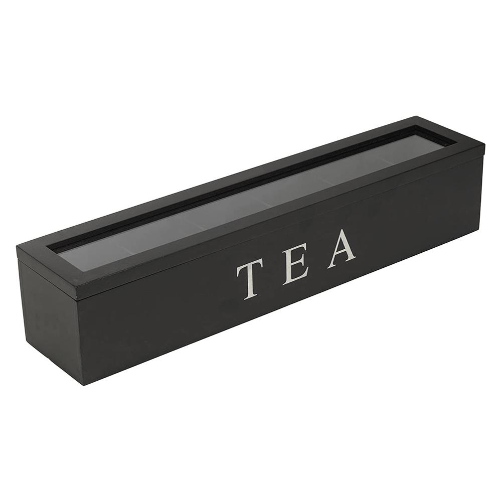 IGNPION Glazen theezakje organizer opbergdoos moderne thee opbergkist met 4 compartimenten theezakje houder case decoratieve transparante theezakje caddy houder voor koffie, thee, cosmetica, sieraden