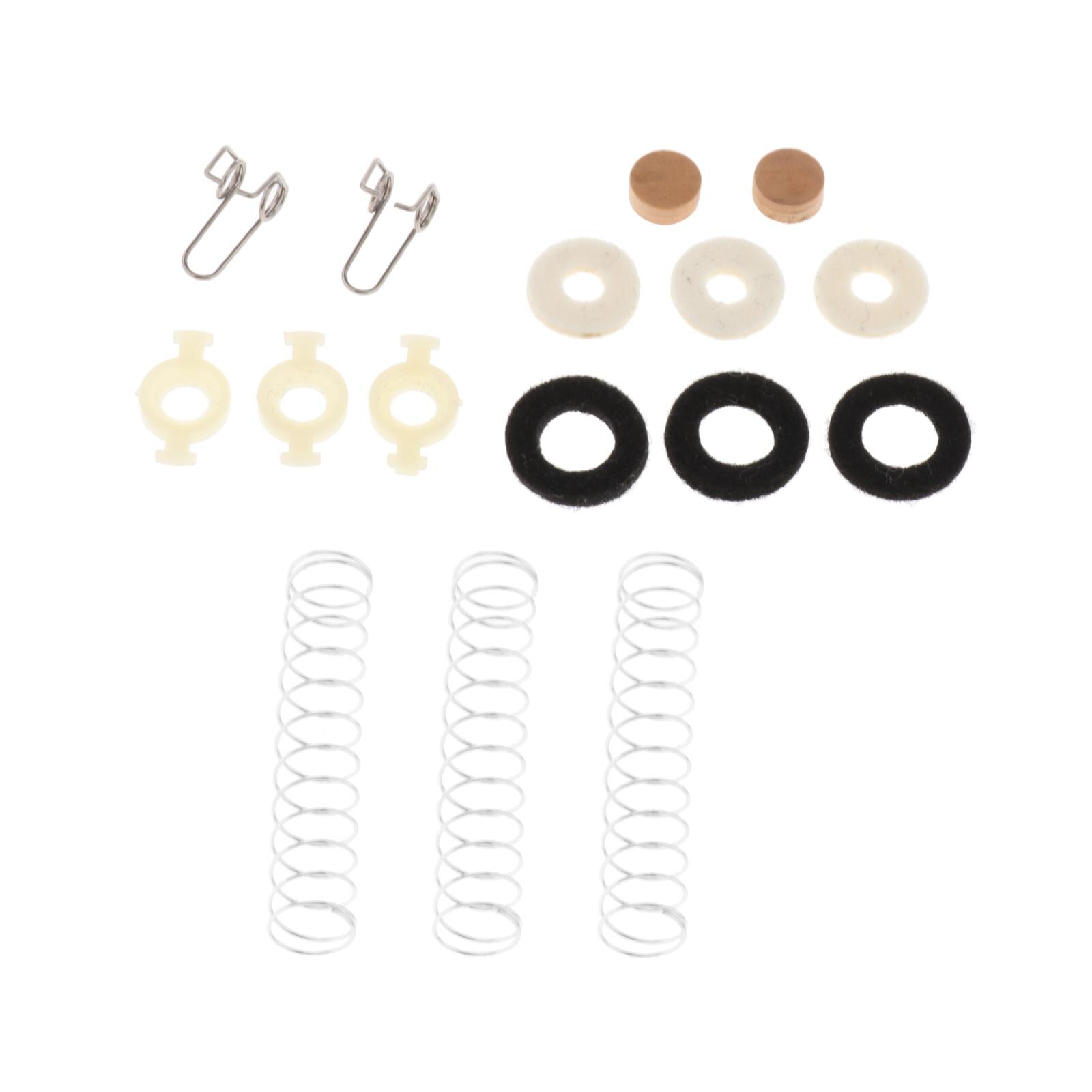 Kit de réparation de Piston de trompette, 16 pièces, repose-ressort, coussinet de Valve en feutre, coussinet de liège pour trompette Cornet, accessoires de remplacement