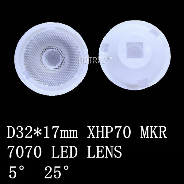 Cree XML XHP50 5050 XHP70 XHP-70 XHP70.2 MK-R MKR MC-E MCE 7070 Led Lens 5 Degree 25 Degree Optical Grade PMMA Led Lens 32mm: 5 Degree / XHP70 7070 LENS / 10PCS