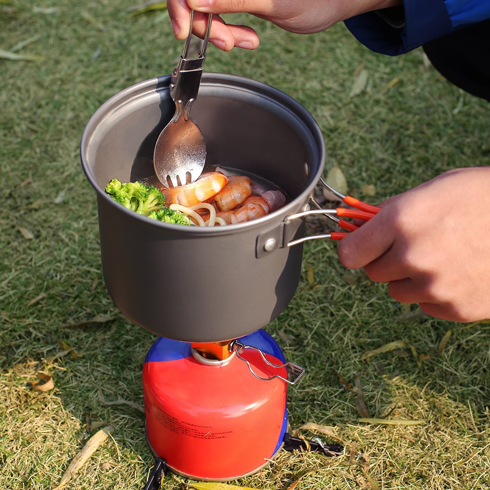 Ulkona taitettavat spork-keittoastiat, joissa on 3000w retkiliesi tiskiliina piknik retkeily retkeily reppu illallinen astiasto