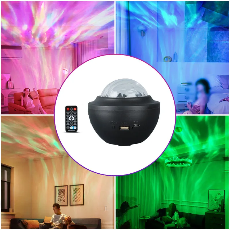 LED Nordlichter Galaxy Projektor USB Aurora Sternenhimmel Lampe Bluetooth Lautsprecher Fernbedienung Rotierenden Raum Party Hochzeit Dekorationen