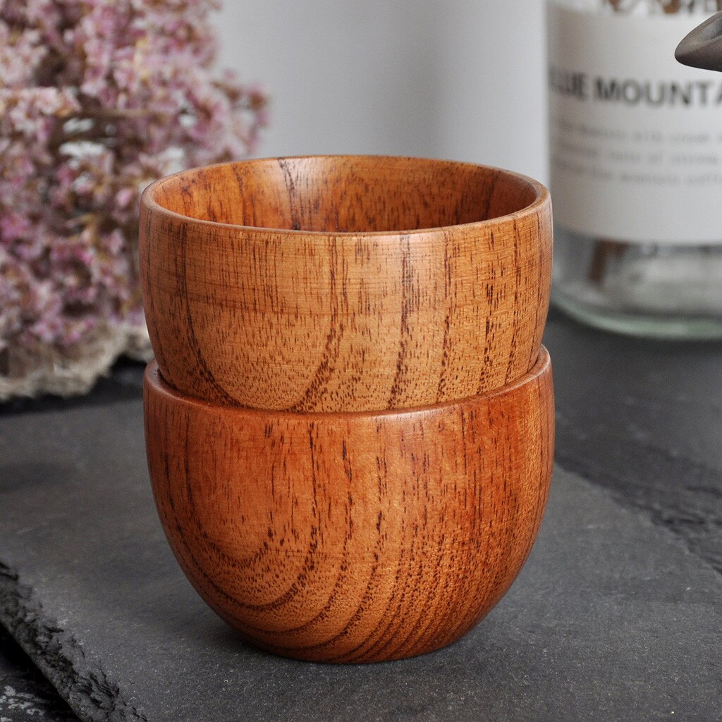 Handmade Natural Solid Wood Tea Cups Circular Contracted Multi-function Wooden Wine Coffee Water Beer Mug Drinking Cup