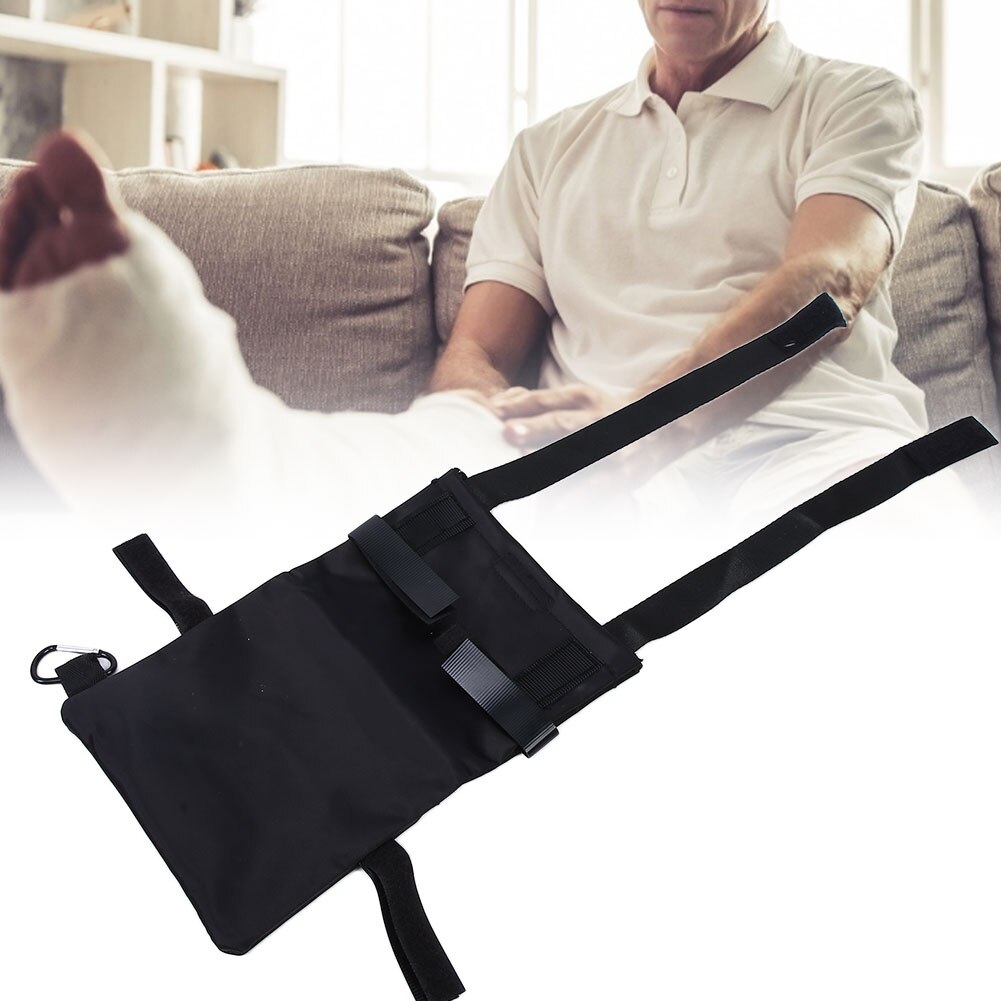 Patient ældre krykke pose opbevaringslomme underarm brudt ben krykke tilbehør sort justerbar bælte krykke hængende tasker
