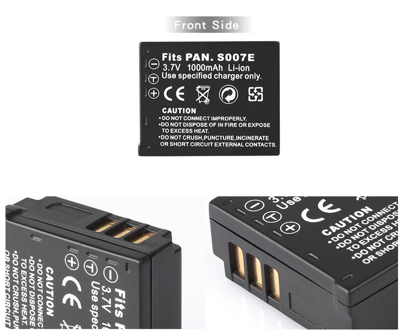 S007E CGAS007 1000mAh bateria do baterii Panasonic Lumix DMC TZ50 TZ15 TZ1 TZ2 TZ3 TZ4 TZ5 DMC-TZ2EB-S kamera Batterie CGA-S007