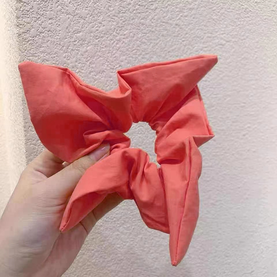 Vierkante Haar Scrunchies Grote Effen Kleur Vrouwen Elastische Haarbanden Meisjes Haar Ring Paardenstaart Rubber Mode Haaraccessoires: Oranje