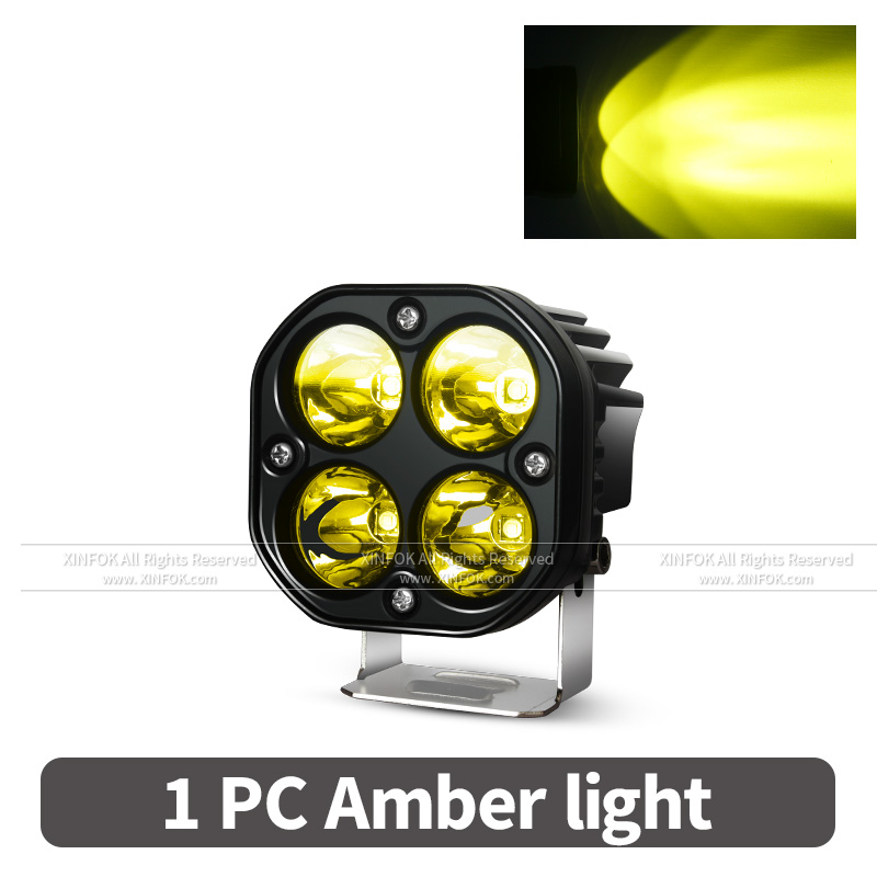 Foco Led de 3 "y 40W, luces para correr, faros delanteros cuadrados impermeables, luces antiniebla blancas/amarillas para coche, motocicleta, SUV, ATV, camión: YELLOW