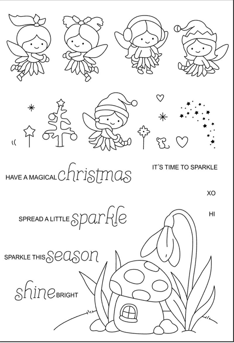 11x16 Little fairy Transparent Clear Stamps for Scrapbooking for DIY Card Making Cutting Crafts Stencil
