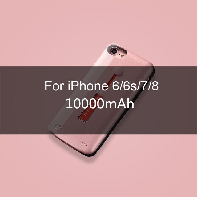 10000mAh Power Bank Für iphone 6 6s 7 8 Plus Batterie Ladegerät Fall Für iphone X XS Max XR Hoher kapazität power lade fall: Pink For i6 6s 7 8